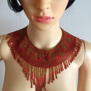 NWOT Handmade woven collar necklace